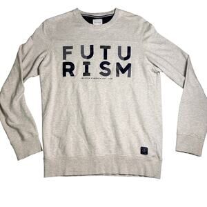 OCTAVE Futurism Crew Sweater Womens M Heathered Cozy Streetwear Statement Fall